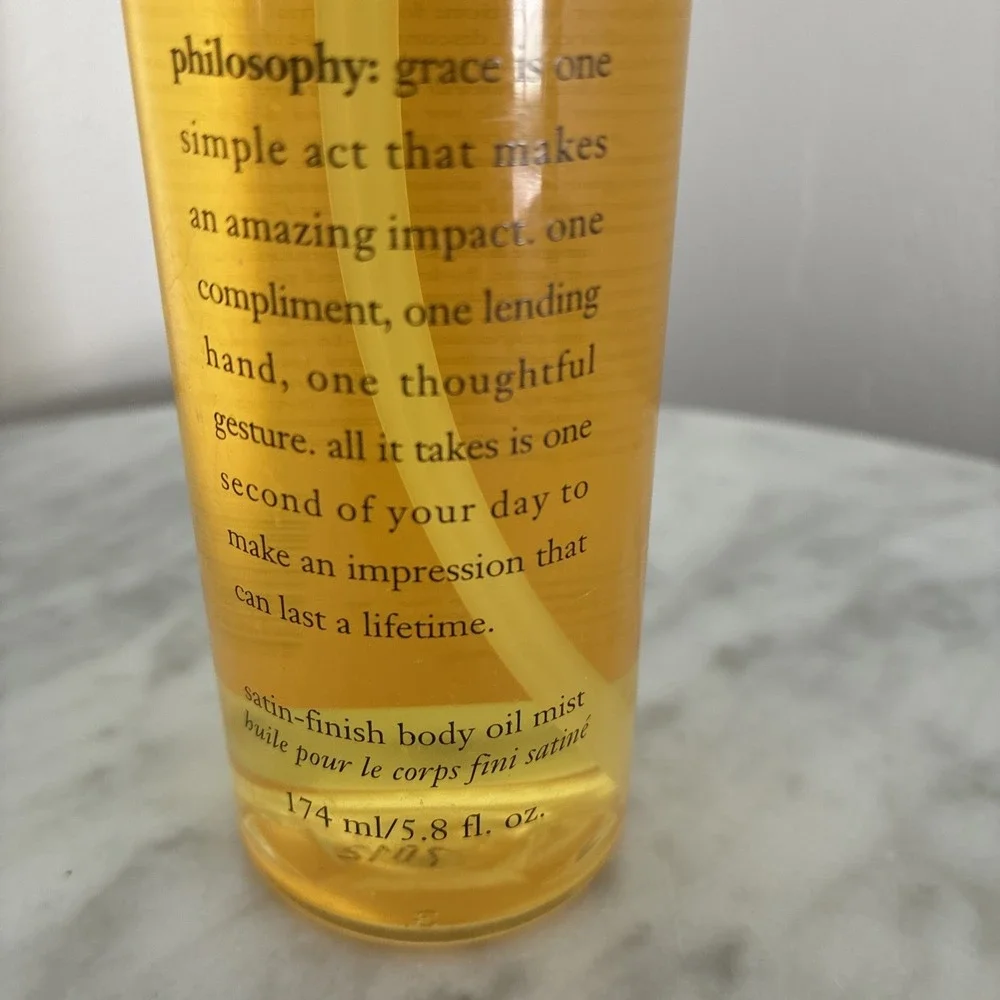 PHILOSOPHY AMAZING GRACE 5.8oz SATIN-FINISH BODY OIL MIST no lid NEW